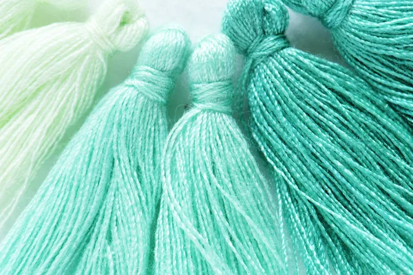 Closeup Shades Green Factory Threads — Stock Photo, Image