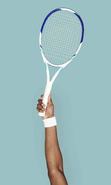 Hand Holding Variatie Van Racket — Stockfoto