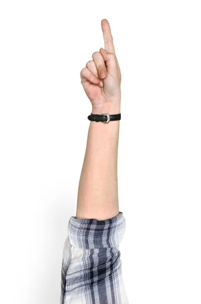 Hand Caucasian Human Showing Number One — Stock Photo, Image