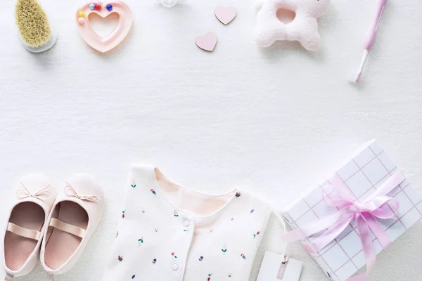 Coisas Cor Rosa Bebê Para Menina — Fotografia de Stock