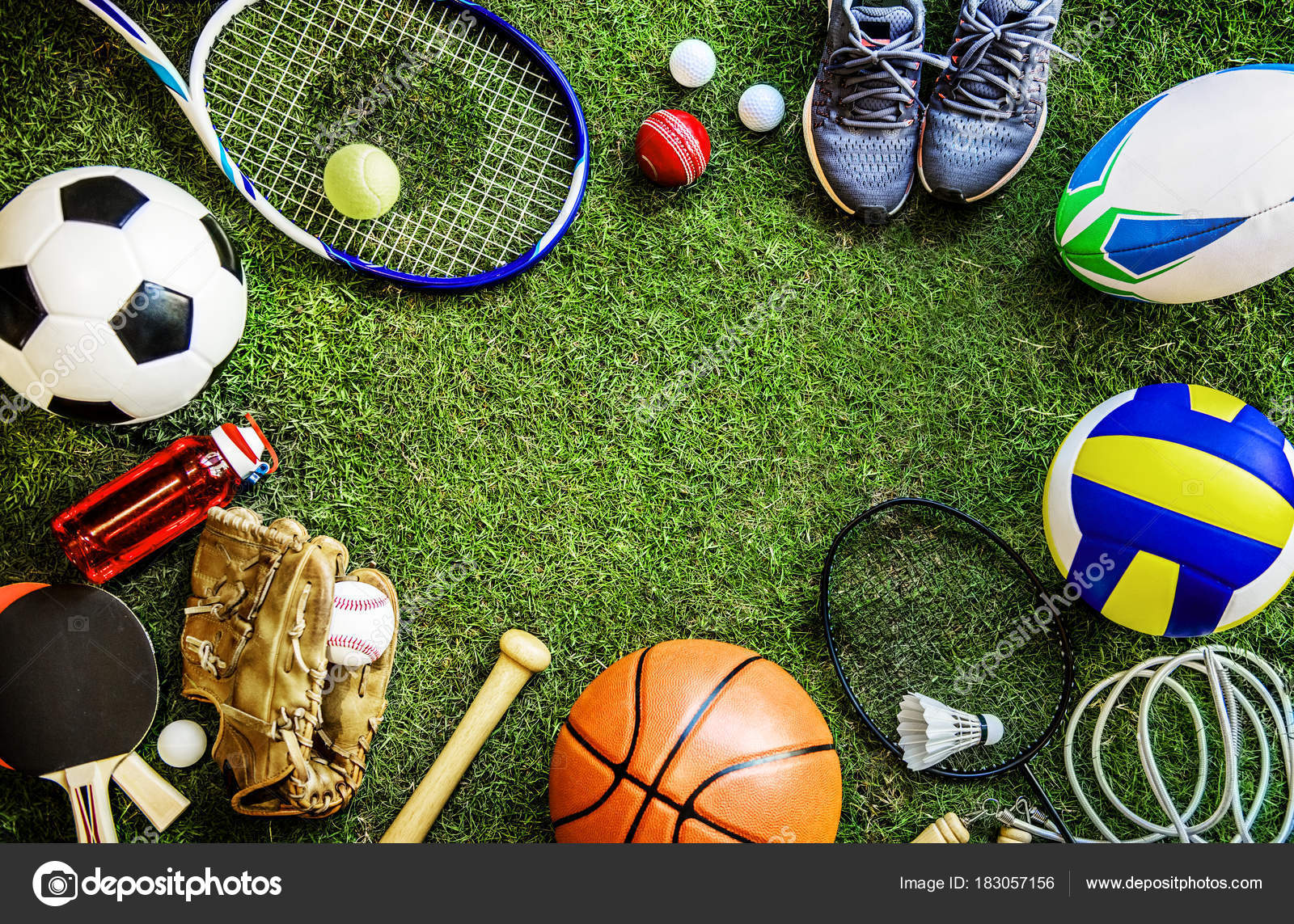 Sports Tools Green Grass Concept Stock Photo by ©Rawpixel 183057156