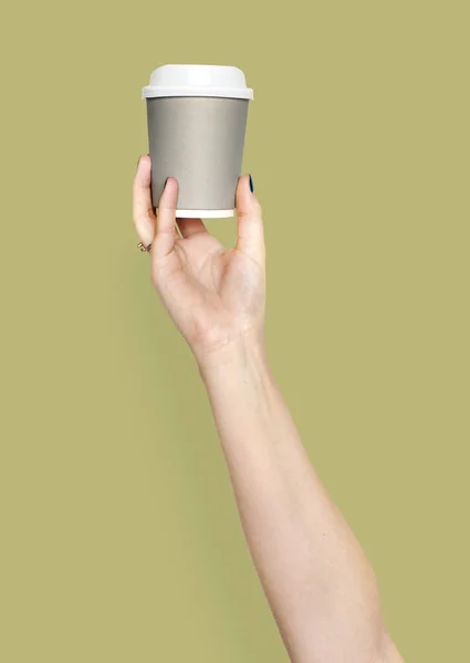 Ręka Trzyma Odmiana Filiżanki Kawy — Zdjęcie stockowe