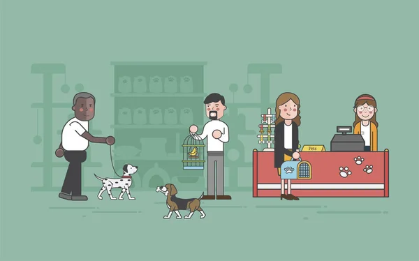 Illustration set of pet shop