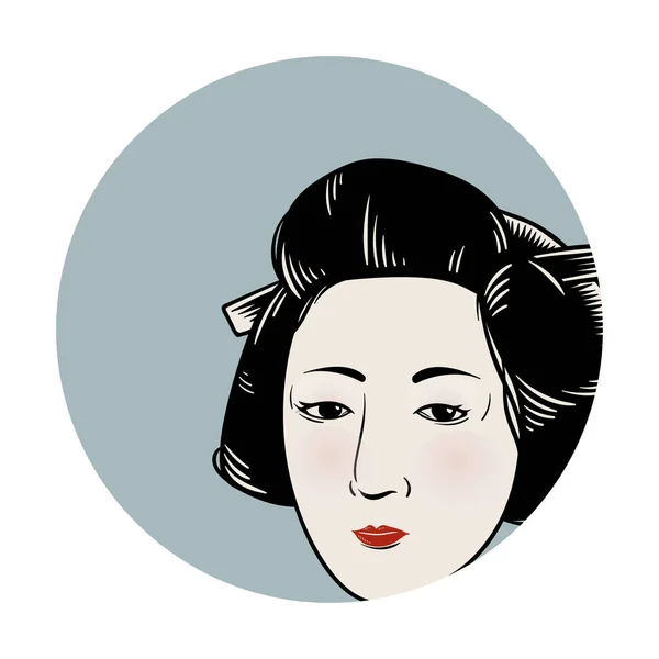 Illustration Design Style Tradition Japonaise Tête Femme Japonaise — Photo