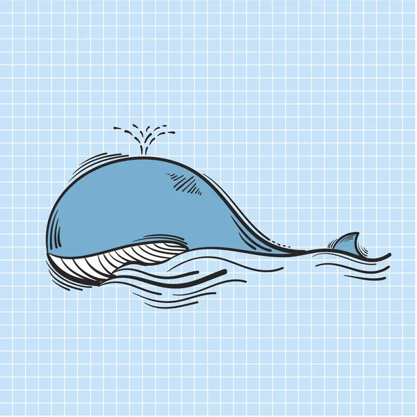Ілюстрація Синього Кита Плавання — стокове фото