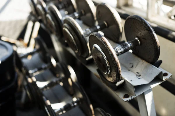 Equipamentos Ginástica Barbells Ginásio — Fotografia de Stock