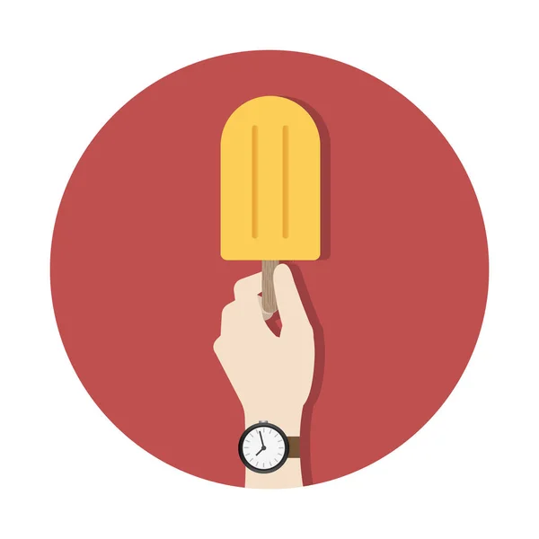 アイスを持って手のイラスト — ストック写真