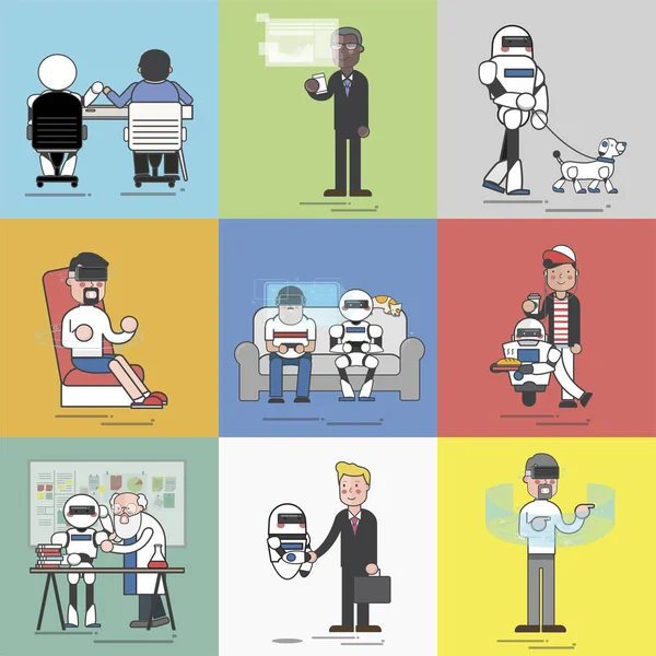 Illustration Motifs Avec Concept Robots — Photo