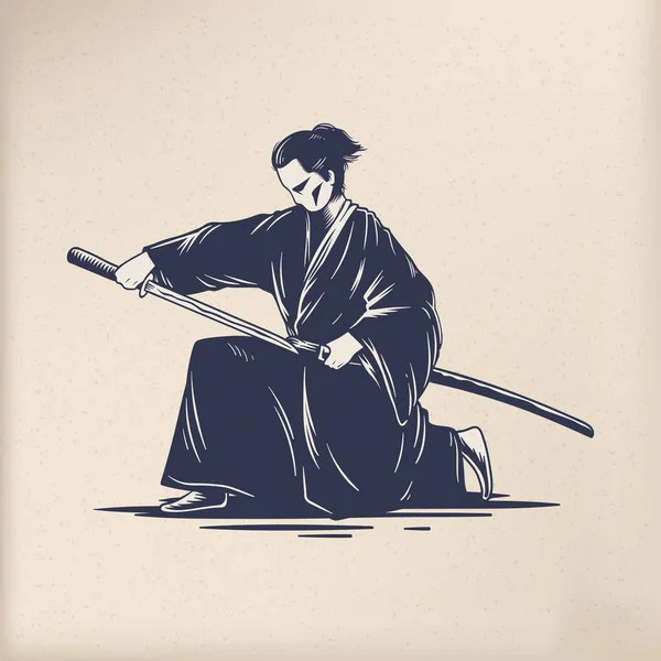 Illustration Design Style Tradition Japonaise Samouraï — Photo