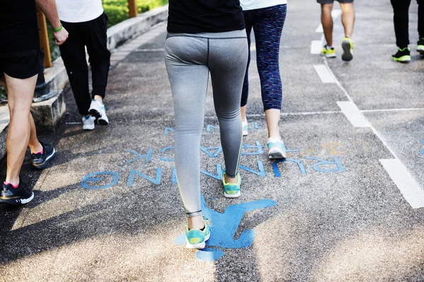 Mensen Joggen Park Concept — Stockfoto