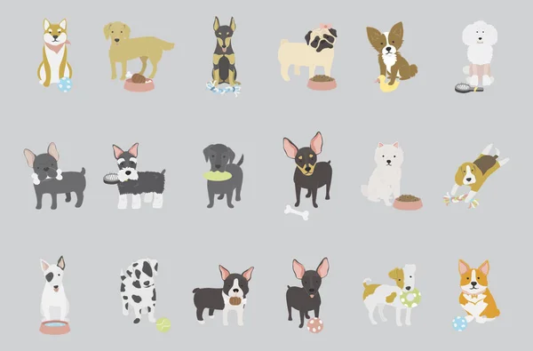 Ilustración Colección Icono Perros —  Fotos de Stock