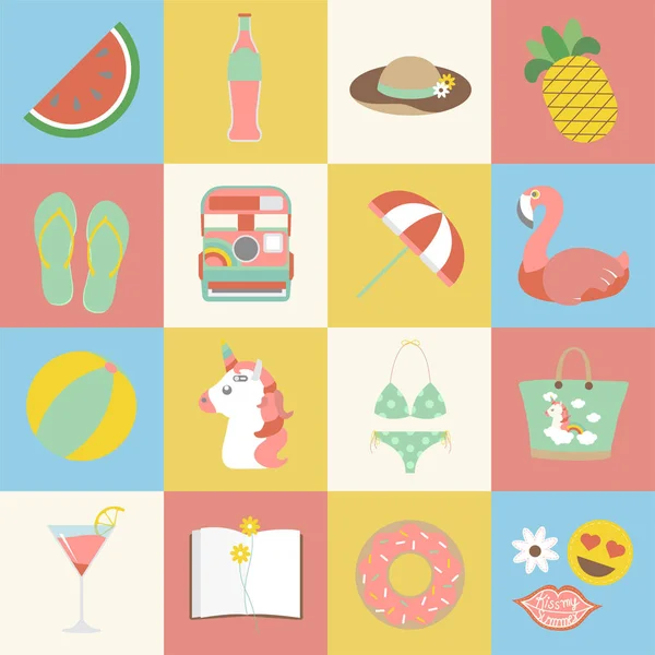 Illustration Pastel Colors Summer Concept — Stock Photo, Image