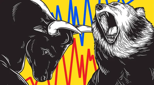 Bull Bear Market Investment Conceito Negócio Ícone — Fotografia de Stock