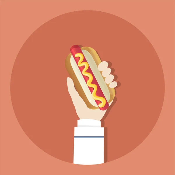 Illustration Von Hand Haltenden Hot Dogs — Stockfoto