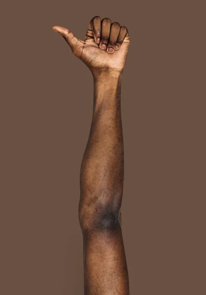 Ręka Symbol Afrykańskiego Człowieka Wyświetlone — Zdjęcie stockowe