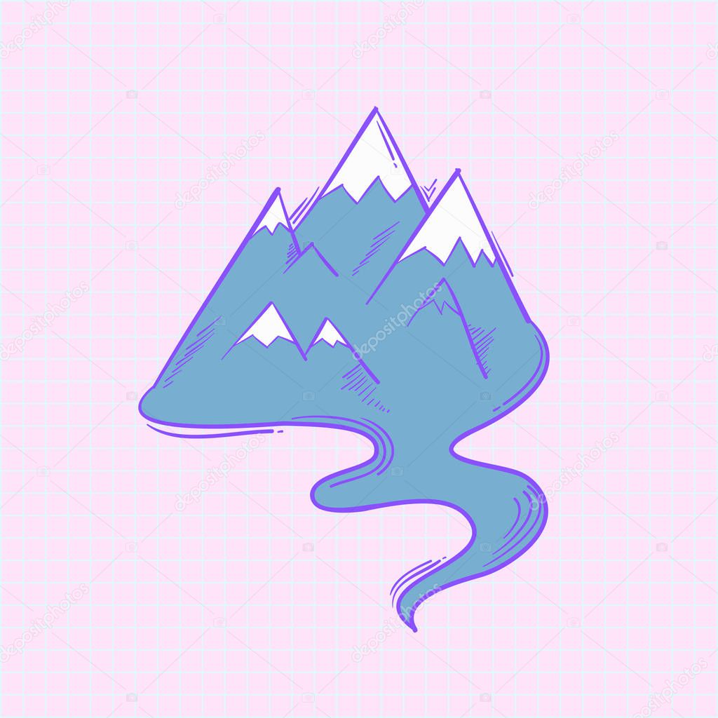 Illustration of mountain isolated on background