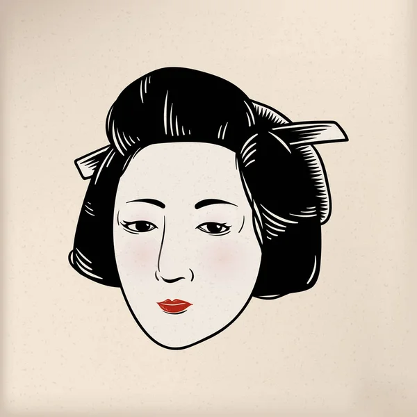 Ilustracja Projekt Japońskiej Tradycji Stylu Szef Japoński Kobieta — Zdjęcie stockowe