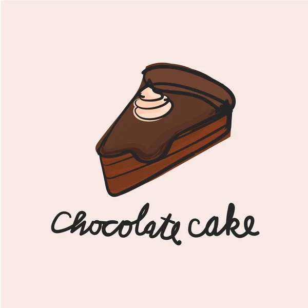 Illustration of dessert chocolate cake