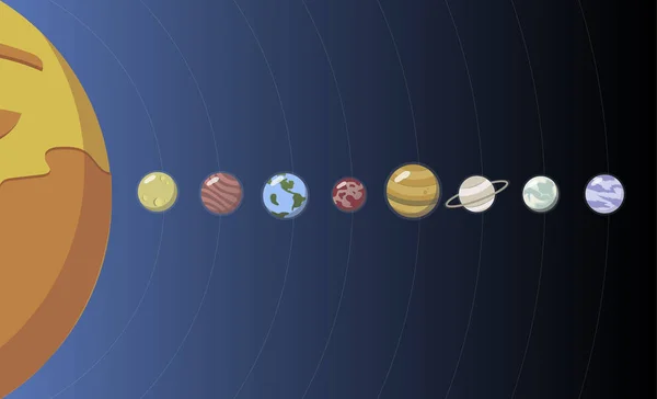 太阳系教育的多彩插图 — 图库照片