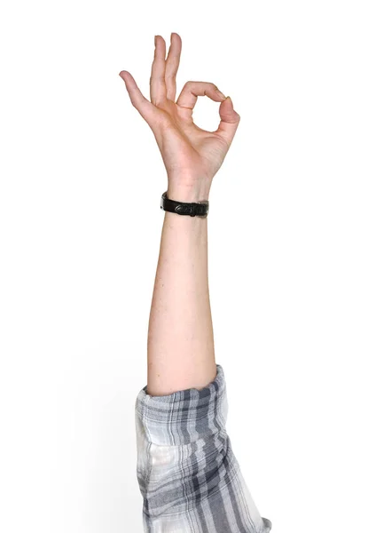 Hand Caucasian Human Showing — Stock Photo, Image