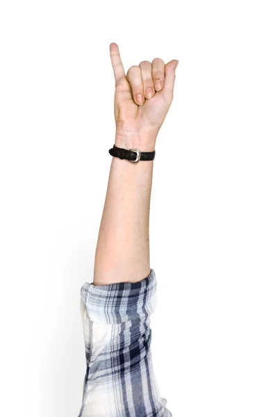 Hand Caucasian Human Showing One Fingers — Stock Photo, Image