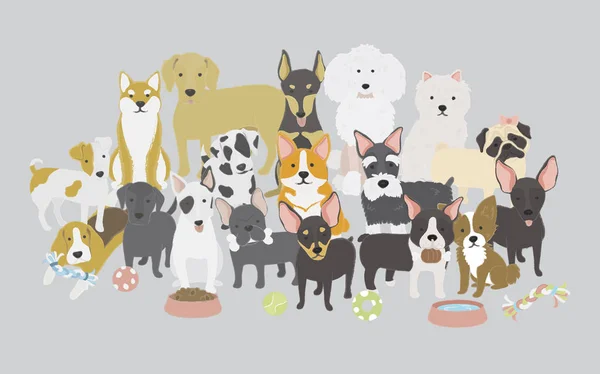 Иллюстрация Коллекции Икон Собак — стоковое фото