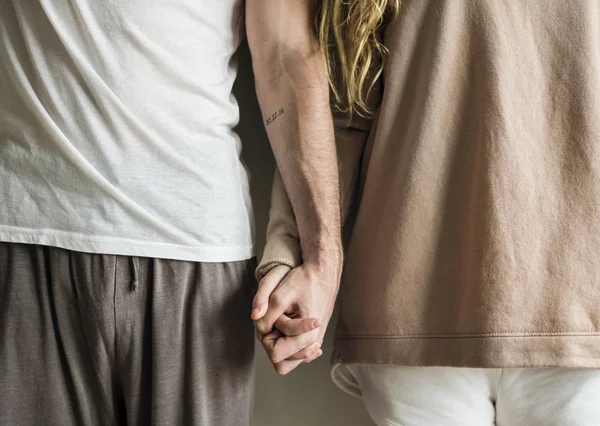 Closeup Couple Holding Hands Together — Stock Photo, Image