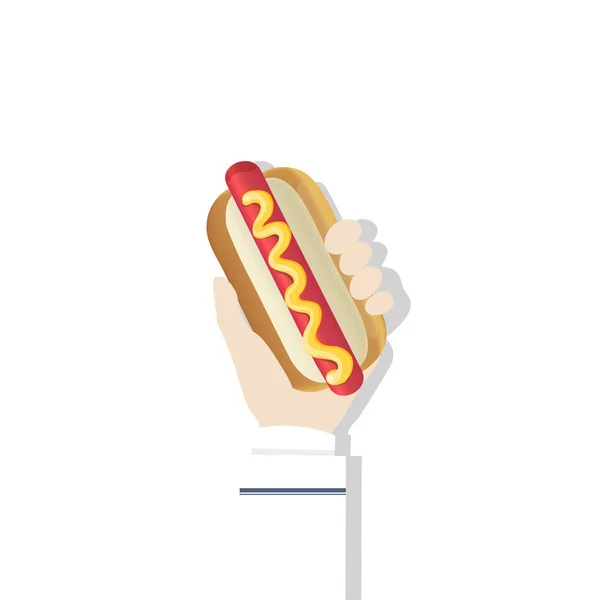 Illustration Von Hand Haltenden Hot Dogs — Stockfoto