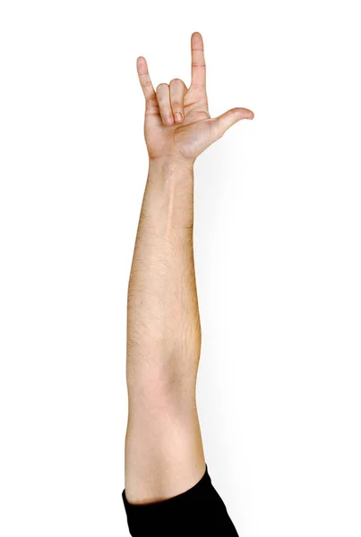 Hand Caucasian Man White Background — Stock Photo, Image