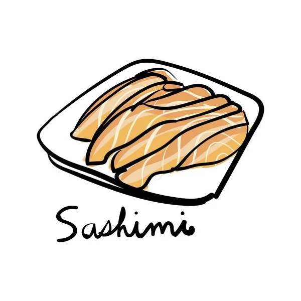 Ilustração Desenho Estilo Sashimi — Fotografia de Stock