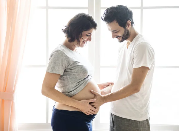 Těhotná Žena Svým Manželem — Stock fotografie