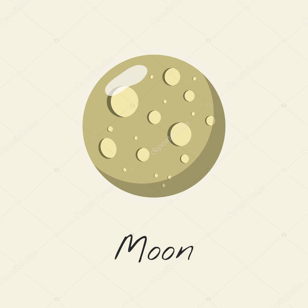 colorful Illustration of moon for education