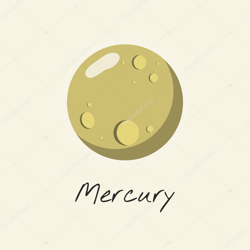 colorful Illustration of Mercury for education