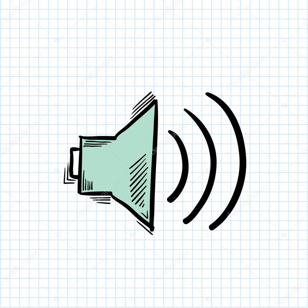 Illustration of speaker isolated on background