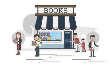 desen salonu kitaplar kavramının çizimi