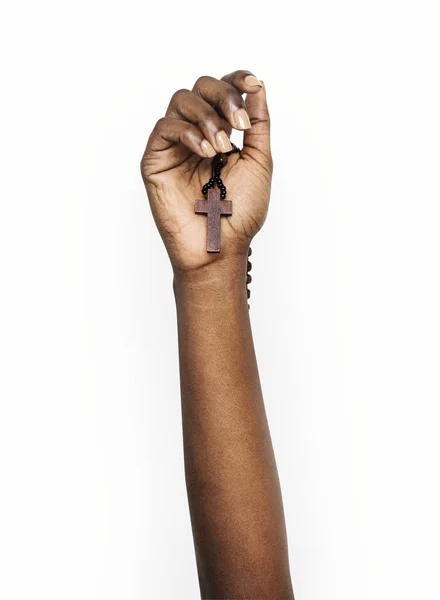 Hand Human Holding Cross — Stock Photo, Image