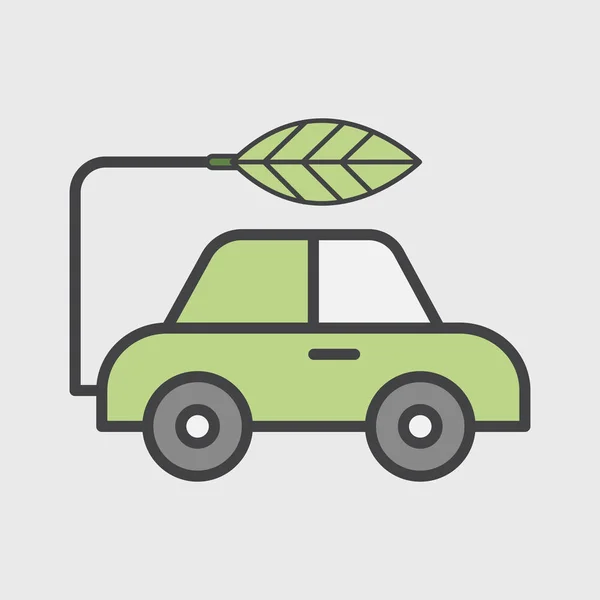 Ілюстрація Значка Екологічного Автомобіля — стокове фото