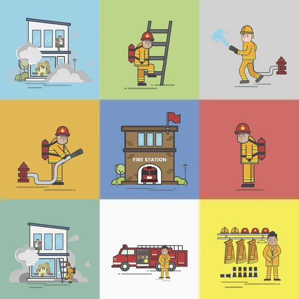 Illustration Fire Fighter — Stock Photo, Image