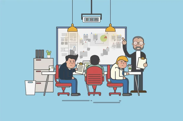 Illustration of an office and office workers