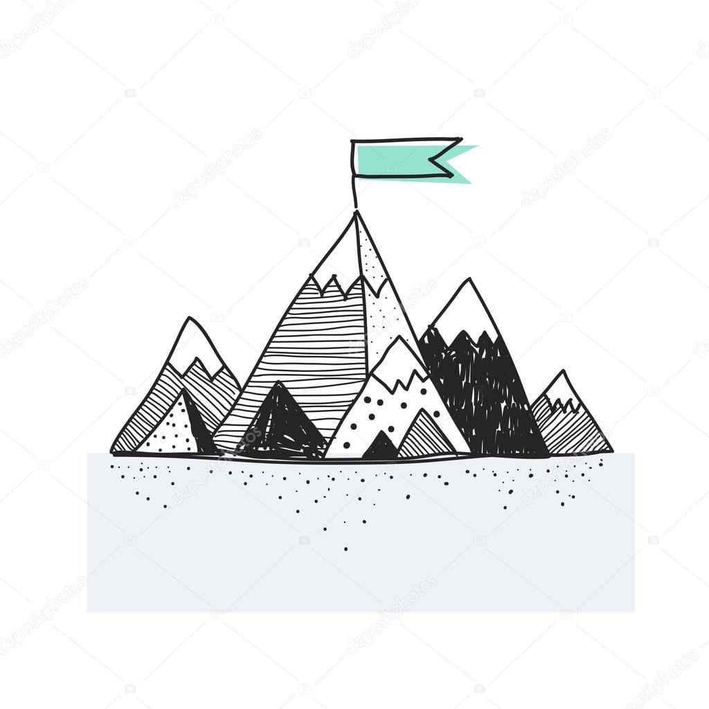 Illustration of a mountains