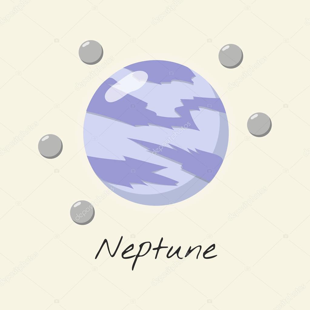 colorful Illustration of Neptune for education