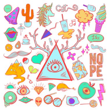 Kadınsı simgeler kümesi illüstrasyon