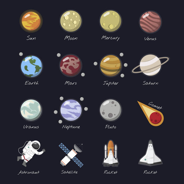 colorful Illustration of solar system for education