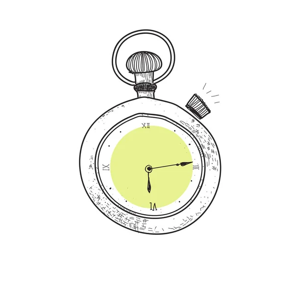 Ilustracja Projekt Zegara Doodle Stylu — Zdjęcie stockowe