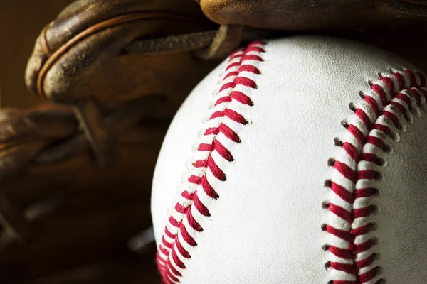 Fechar Conceito Bola Beisebol — Fotografia de Stock