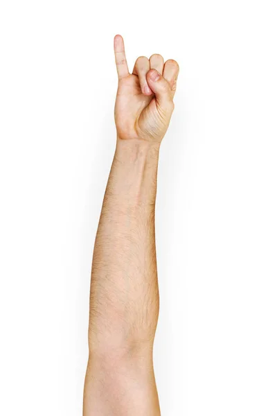 Hand Des Menschen Zeigt Symbol — Stockfoto