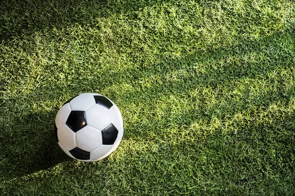 Fußball Auf Grünem Rasen — Stockfoto