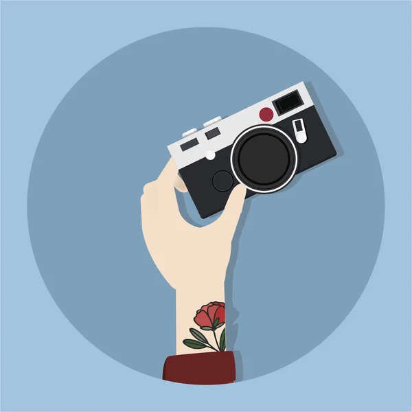 Illustrazione Della Fotocamera Fotografica Mano — Foto Stock