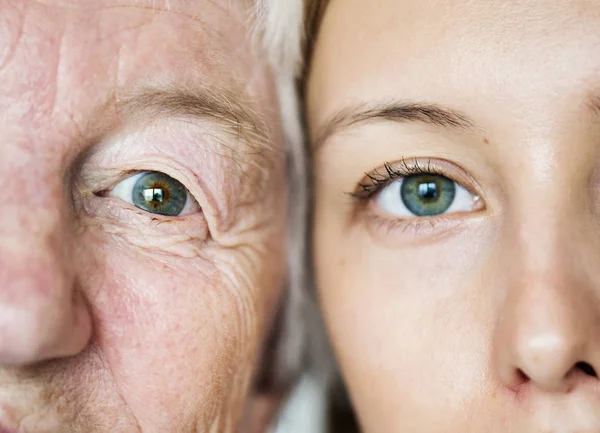 Familjen Generation Gröna Ögon Genetik Koncept — Stockfoto