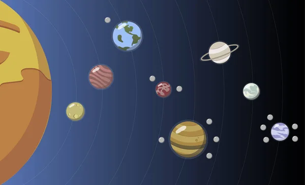 Färgglada Illustration Solsystemet För Utbildning — Stockfoto